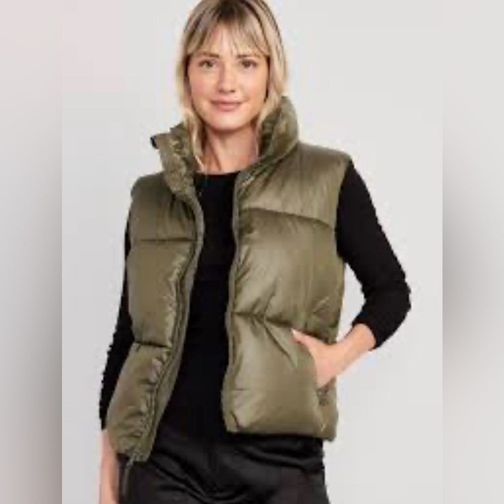 Old Navy Olive Green Puffer Vest